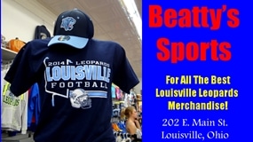 Beatty's Sports Blue Football Schedule Shirt Sidebar Ad Size