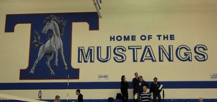 Tuslaw Mustangs High School Gym Logo Painting