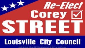 Re-Elect Corey Street Louisville City Council Ad
