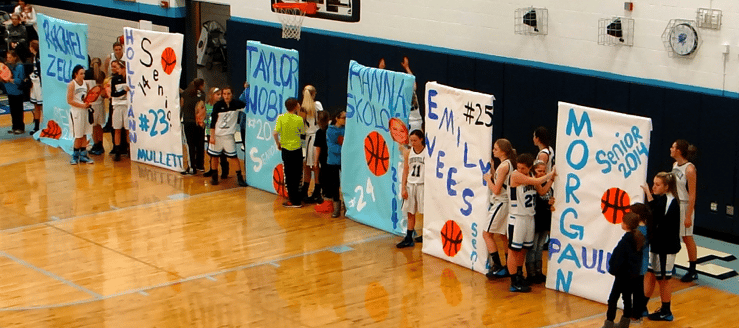 Louisville Lady Leopards Basketball Senior Night Banners 2014