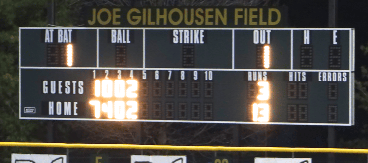 Joe Gilhousen Field Scoreboard GlenOak Golden Eagles Baseball