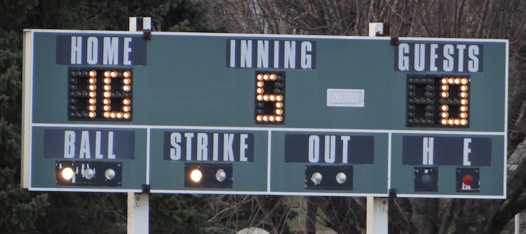 Louisville Leopards Baseball Scoreboard Field of Dreams