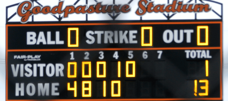 Jerry Goodpasture Stadium Scoreboard North Canton Hoover Vikings Softball