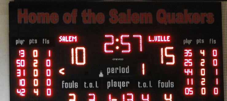 Salem Quakers Scoreboard John A. Cabas Gymnasium