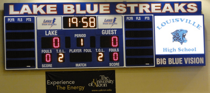 Lake Blue Streaks Gym Scoreboard Big Blue Vision