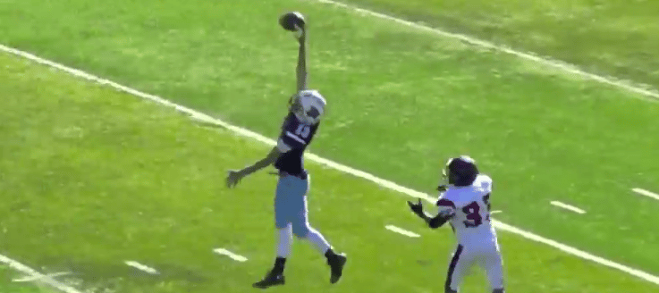 Brody Hahn 1 handed interception Louisville Leopards Football Vs. New Philadelphia Quakers