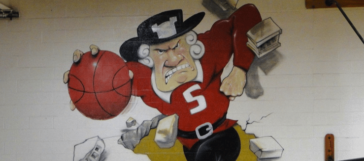 Salem Quakers Basketball Wall Painting John A. Cabas Gymnasium