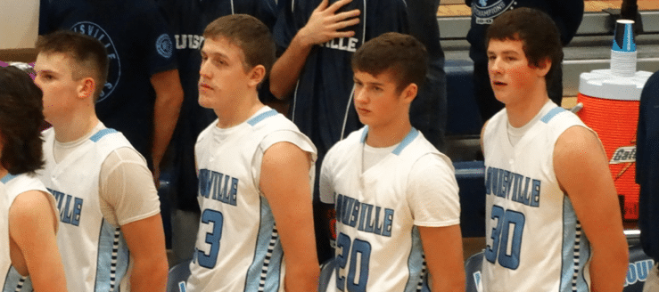 Chris Libertore, Jake Pukys, Jake Adams Louisville Leopards Boys Basketball