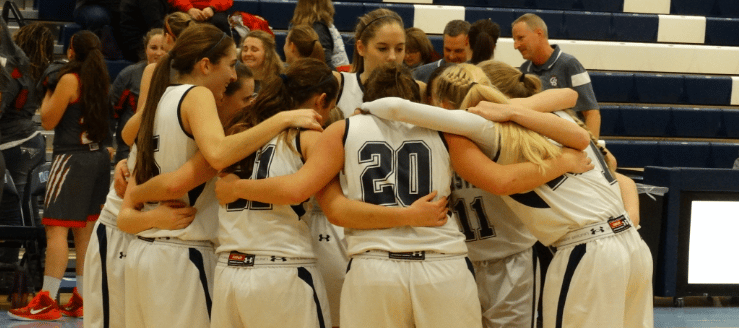 Louisville Lady Leopards Varsity Basketball Huddle 2015 Vs. Canton South