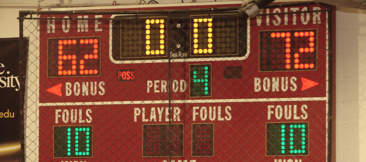Northwest Indians Scoreboard in Basketball Gym