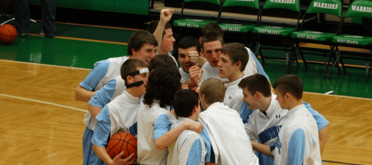 Louisville Leopards Road Warmups Boys Basketball at West Branch 2015