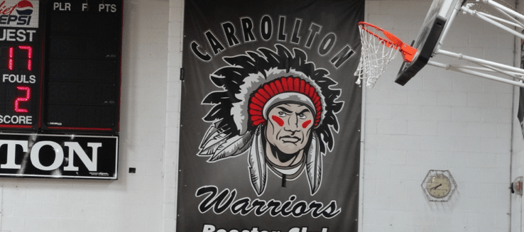Carrollton Warriors Booster Club Banner in Gym