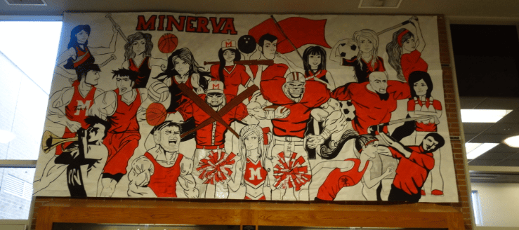 Minerva Lions Sports Hallway Painting 2015