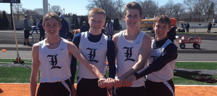 Noah Chaplick, Ben Tornow, Zach Fresenko, Nick Chaplick Leopards Track 4x1600 Relay Team