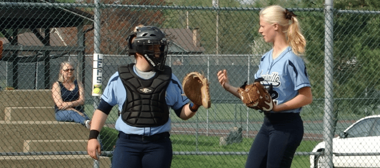 Katie Cozy & Kirsten Wharmby Louisville Leopards Softball 2015 Vs. Minerva Lions