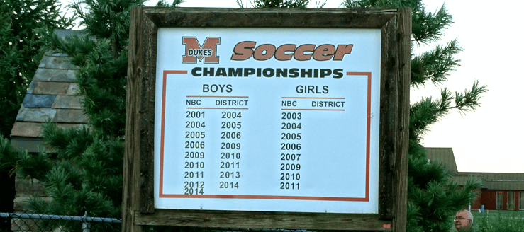 Marlington Dukes Soccer Championships Sign