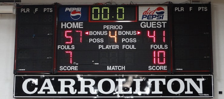 Carrollton Warriors Basketball Gym Scoreboard 2016