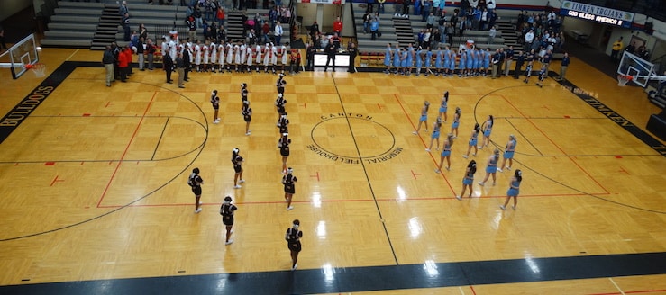 Canton Memorial Fieldhouse Press Box View