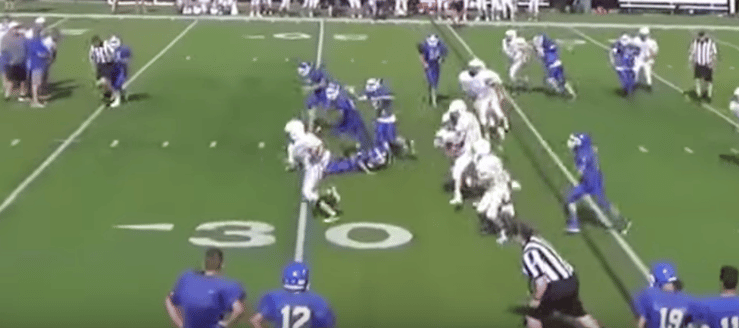 Sam Macro Fumble Recovery Louisville Leopards Vs. Lake Blue Streaks Freshman Football Scrimmage 2016