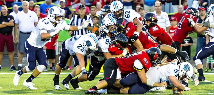 Drew Doerschuk Jimmy Leonard Casey Nau Louisville Leopards Football Defense 2016