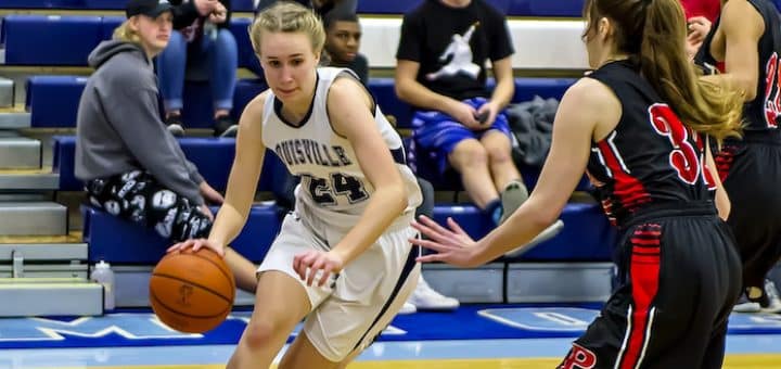 Erin Hahn Louisville Leopards Girls Basketball 2017 Vs. New Philadelphia Quakers
