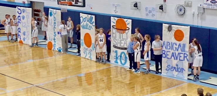 Louisville Leopards Girls Basketball Senior Night Starting Lineup 2017