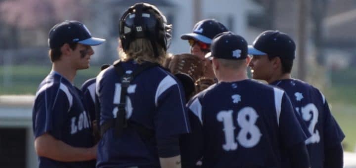 Louisville Leopards Baseball 2017 Mound Huddle