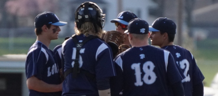 Louisville Leopards Baseball 2017 Mound Huddle