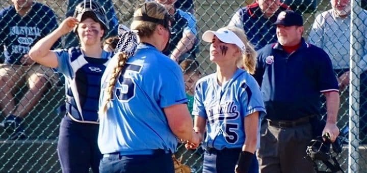 Sarah Cantley and Sydney McKeever Louisville Leopards Softball 2017 Vs. Perry Panthers
