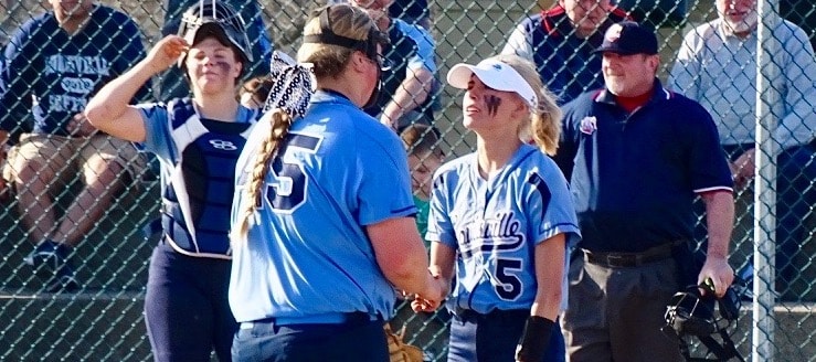 Sarah Cantley and Sydney McKeever Louisville Leopards Softball 2017 Vs. Perry Panthers