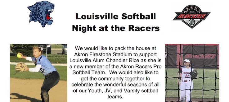 Leopards Softball Night at the Akron Racers 2017