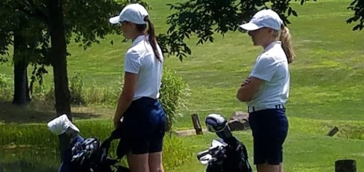 Alexis Beaver and Karli Redinger Louisville Leopards Girls Golf at Spring Hill