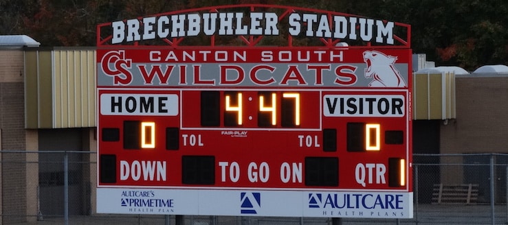 Brechbuhler Stadium Scoreboard - Canton South Wildcats
