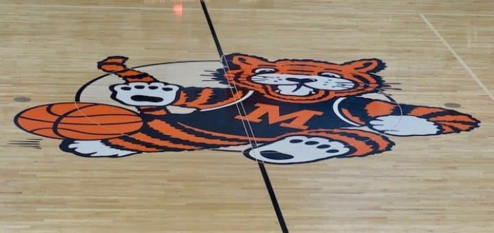 Massillon Tigers Center Court Obie Logo at Washington High School Gym