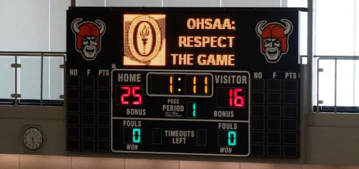 North Canton Hoover Vikings Gym Scoreboard with Graphics
