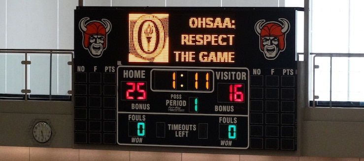 North Canton Hoover Vikings Gym Scoreboard with Graphics