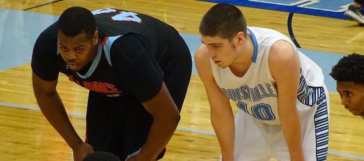 Sarrick Sampson and Spencer Hall Alliance Aviators at Louisville Leopards Boys Basketball 2017