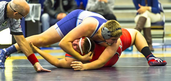 Blake Robbins Louisville Leopards Wrestling Vs. Minerva Lions 2016-2017