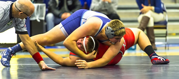 Blake Robbins Louisville Leopards Wrestling Vs. Minerva Lions 2016-2017