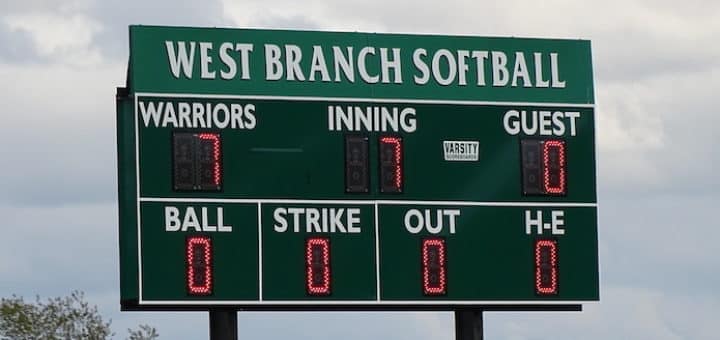 West Branch Warriors Softball New Scoreboard 2017