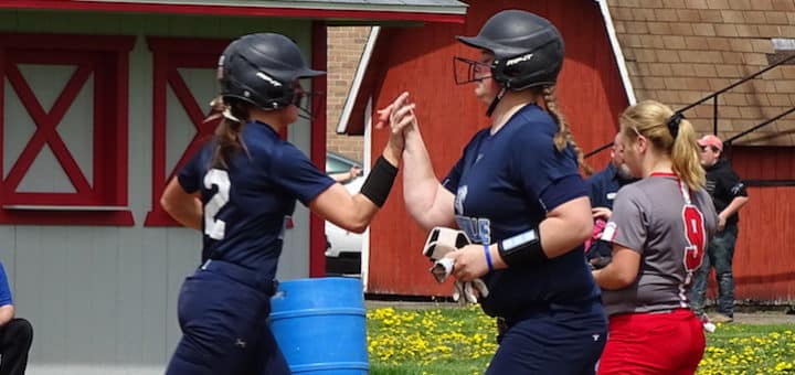 Sarah Cantley and Kaylee Nolte Louisville Leopards Softball at Canton South Wildcats 2018