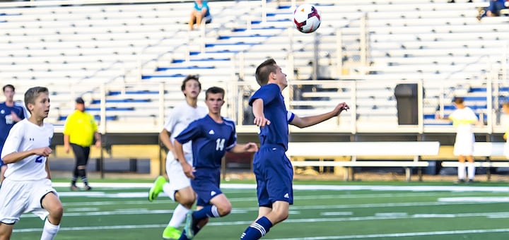 Riley Adams Header Louisville Leopards Boys Soccer Vs. Ravenna Ravens 2018