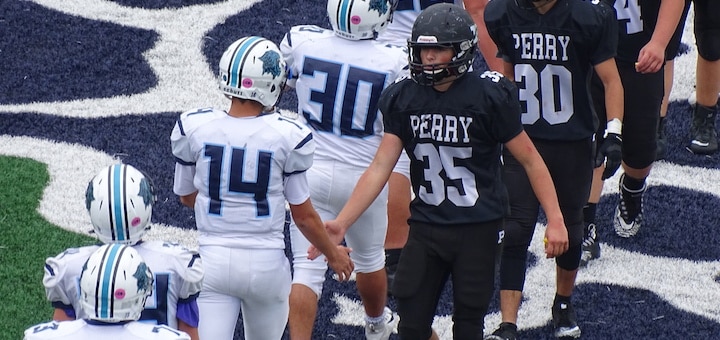 Tyler Jackson and Owen Wengerd Louisville Leopards Vs. Perry Panthers JV Football 2018