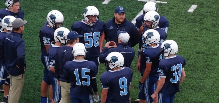 Louisville Leopards Freshman Football 2018 Huddle Vs. Aurora Greenmen