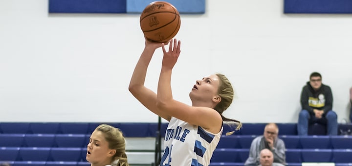 Erin Hahn Louisville Leopards Girls Basketball Vs. Lake Blue Streaks 2018
