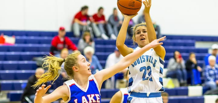 Kayla Gibson Louisville Leopards Girls Basketball Vs. Lake Blue Streaks 2018