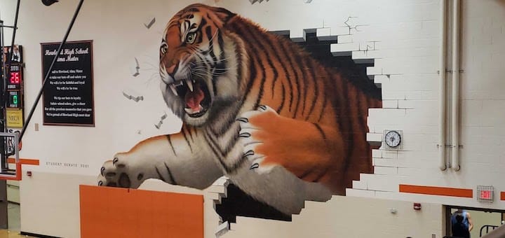 Howland Tigers Gym Tiger Wall Painting