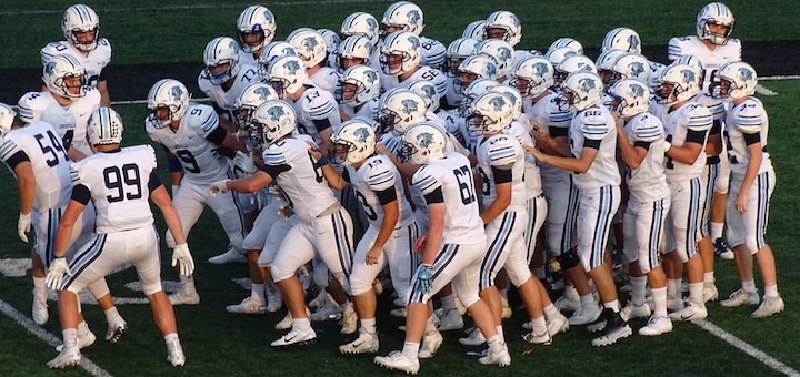 Louisville Leopards Varsity Football Team 2019 Away Uniforms