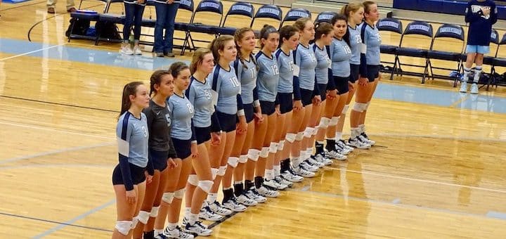 Louisville Leopards Varsity Volleyball 2019 During National Anthem