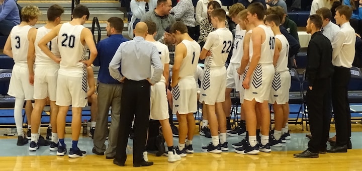 Louisville Leopards Boys Basketball 2019-2020 Huddle
